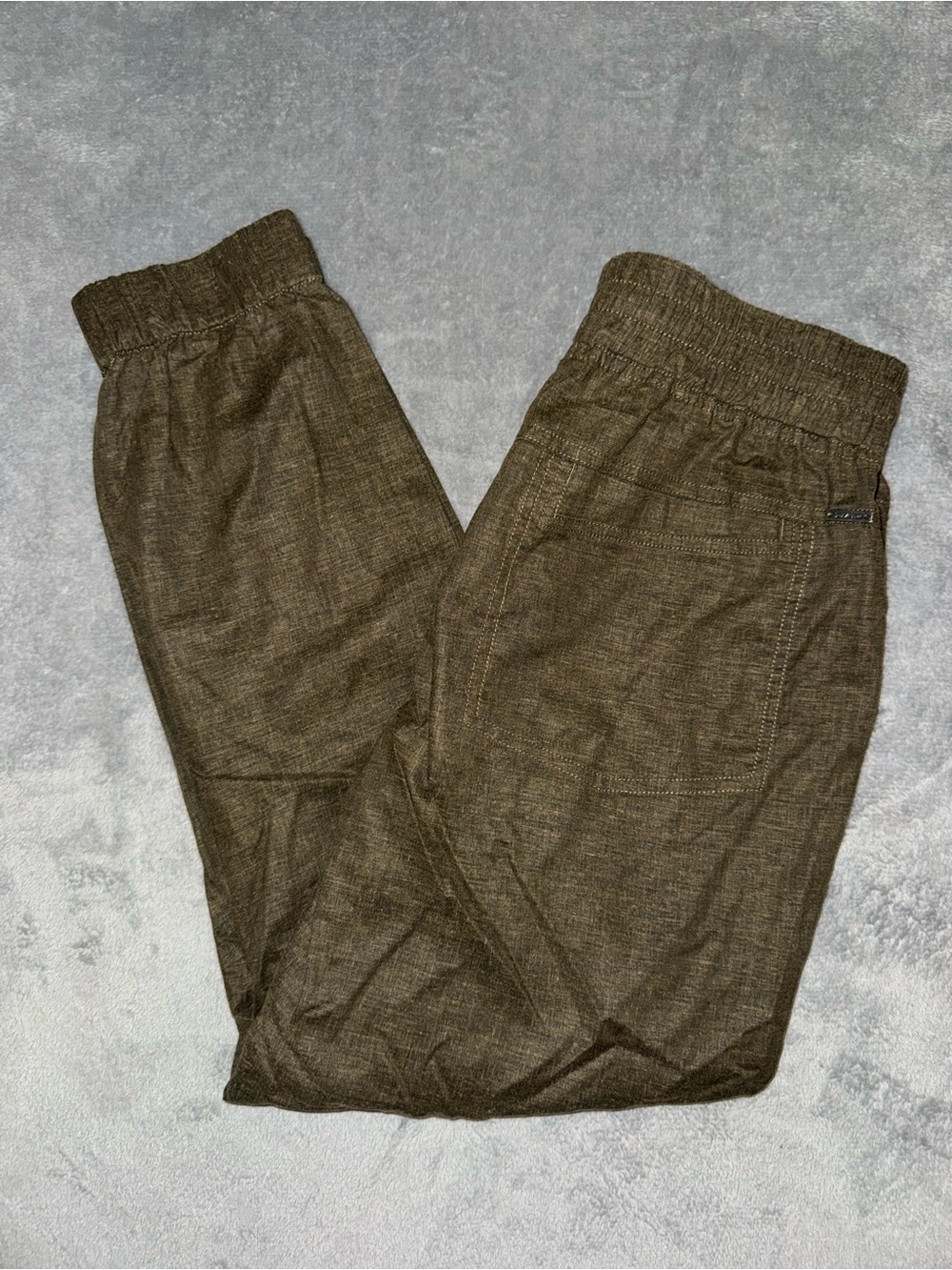 prAna Mantra Jogger Pants Olive Green Textured Hemp Blend Size Small